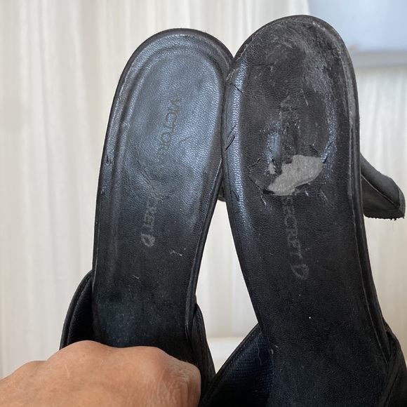 REDUCED! Victoria’s Secret satin/ostrich slippers - Picture 6 of 14